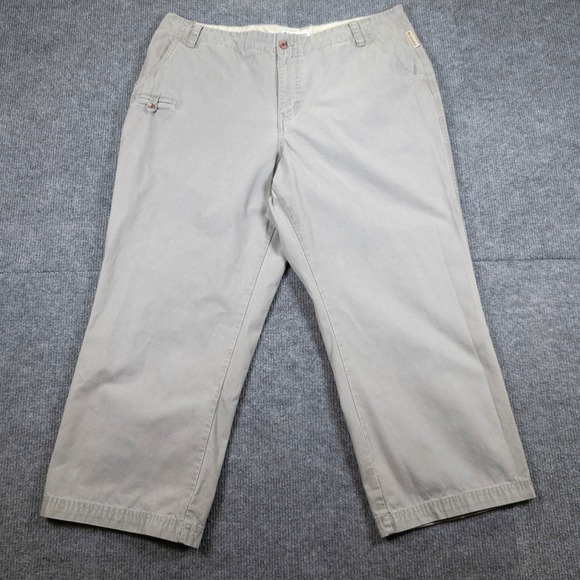 Columbia Pants - Columbia Outdoor Womens 14 Beige Khaki Utility Cargo Capri Pants Cropped 23 In
